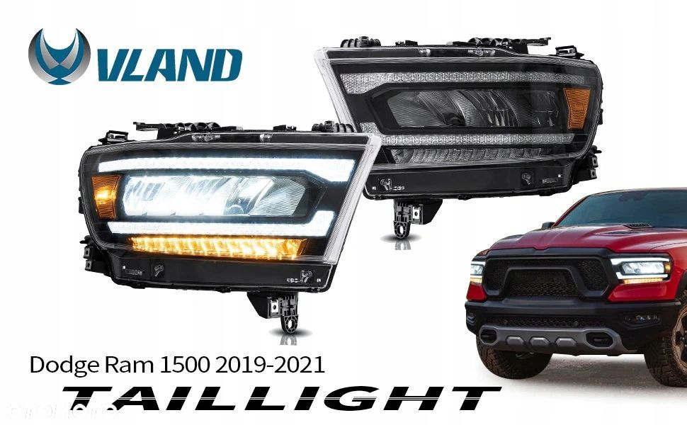 Reflektory Lampy L+R Vland Full Led Tuning Amber Dodge Ram V 5 1500 2019-24 - 2