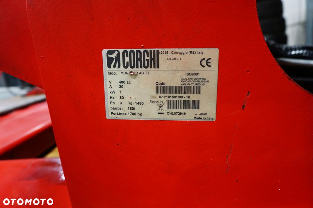 Montażownica ciężarowa CORGHI MONSTER AG TT 400V - 22