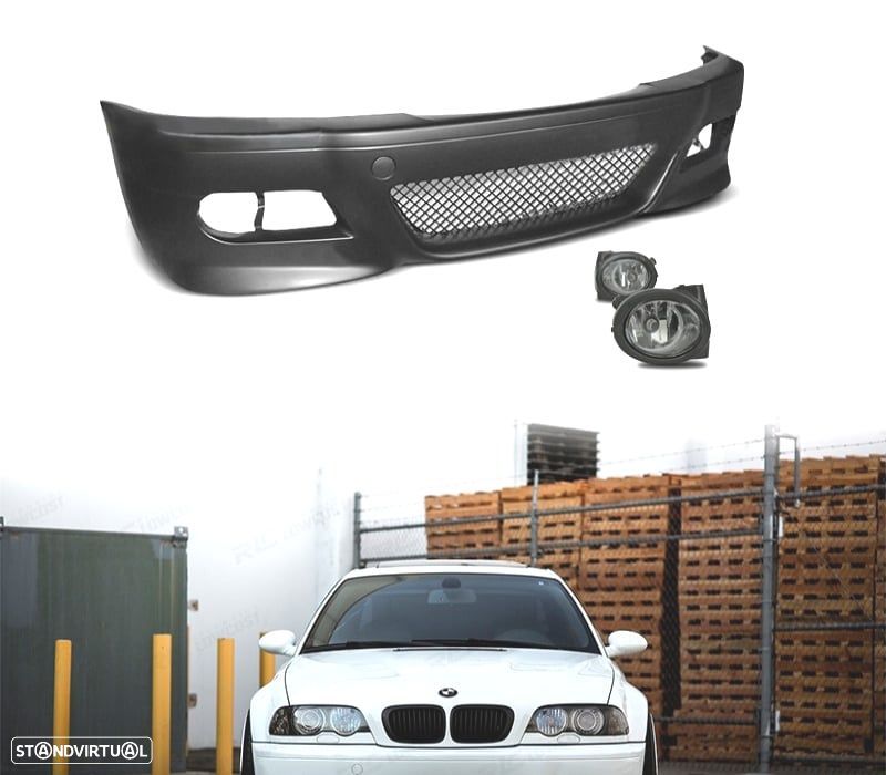 KIT CONJUNTO PÁRA-CHOQUES LOOK M3 + FARÓIS DE NEVOEIRO BMW E46 - 1