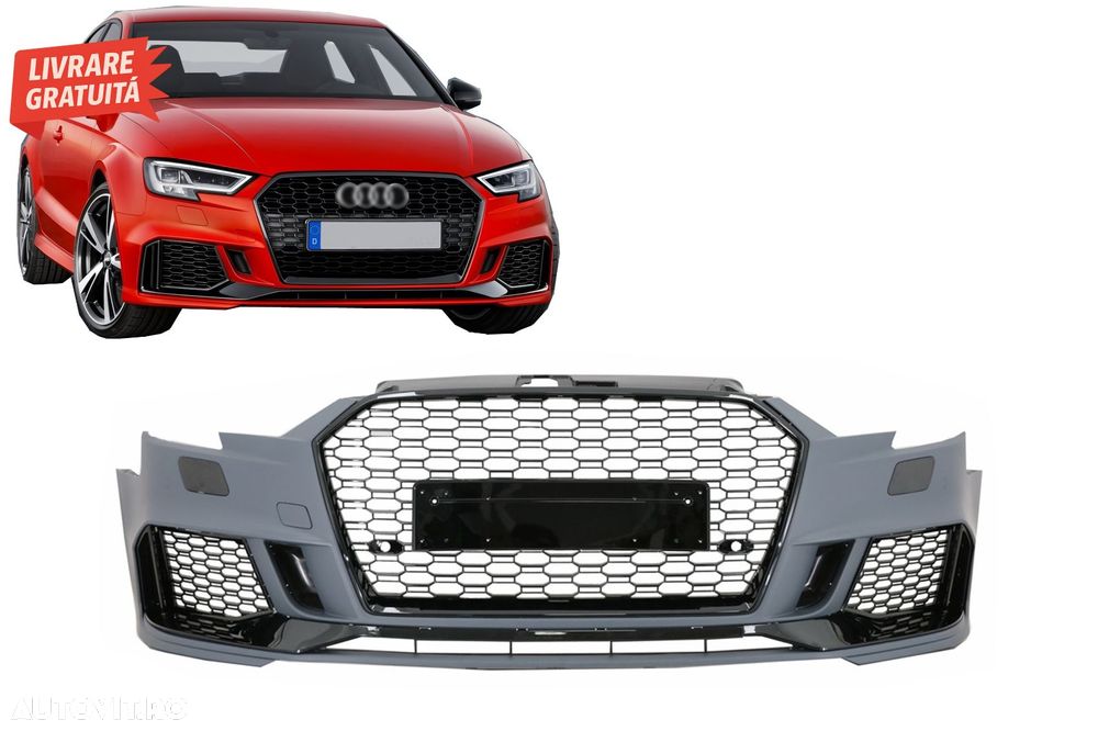 Bara Fata Audi A3 8V Facelift Sedan Cabrio (2016-2019) RS3 Design Negru Lucios- livrare gratuita - 7