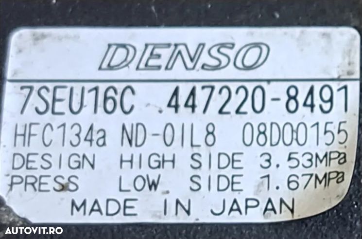Compresor ac clima aer conditionat Denso Bmw cod: 447220-8491, 64506901783-6901783 ( mufa deteriorata- nu afecteaza functionalitatea ) ( 4 pk ) - 5