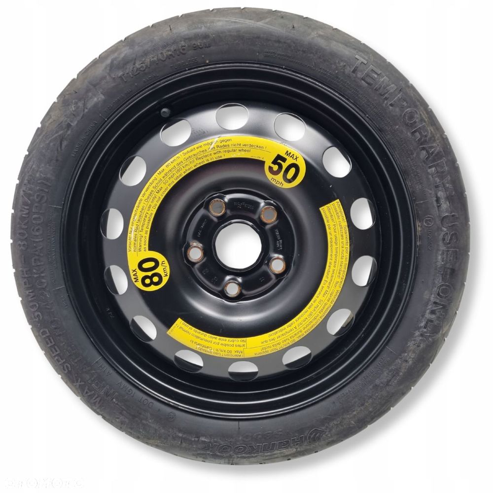 KOŁO DOJAZDOWE ZAPASOWE Audi Seat Vw Golf V 125/70 R16 1K0601027F 5x112 - 1