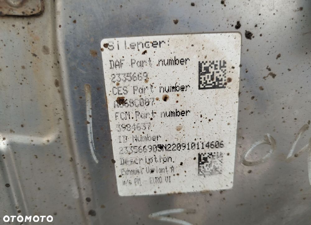 KATALIZATOR TŁUMIK SCR DPF Z CZUJNIKAMI DAF NGD XF XG XG+ 2327462, 2335669, 2398002 - 3