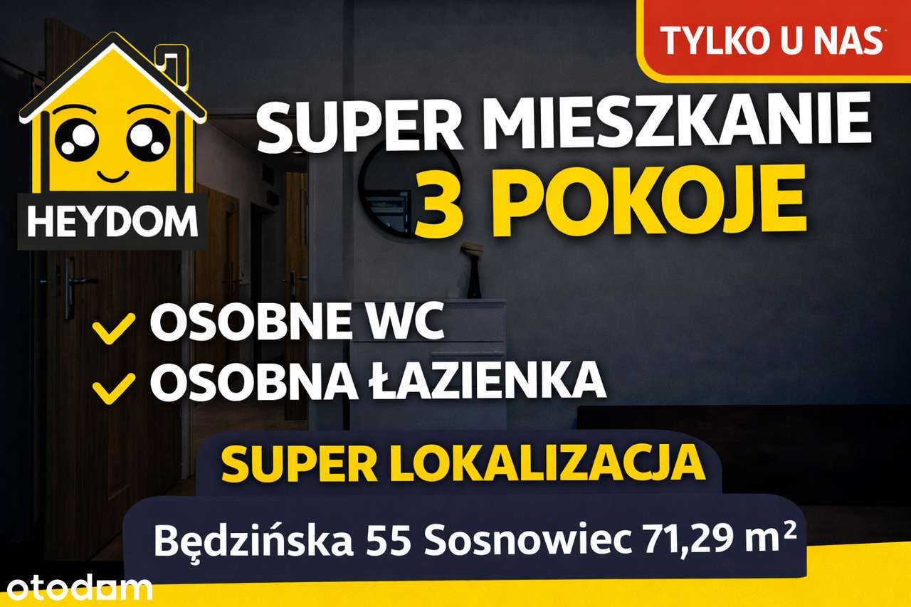 3 POKOJE | GOTOWIEC INWESTYCYJNY | SOSNOWIEC UL. BĘDZIŃSKA | OKAZJA