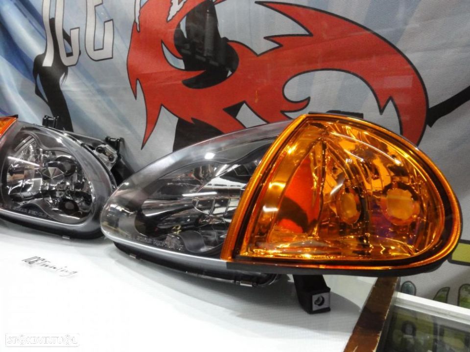 Faróis frontais com lâmpadas HOD 5000k para Honda crx del sol 92-97 JDM Fundo preto + piscas laranja EURO look - 7