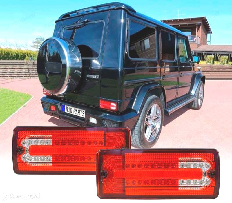 FAROLINS TRASEIROS MERCEDES CLASE G W463 89-13 FULL LED VERMELHO LOOK AMG G55 - 2