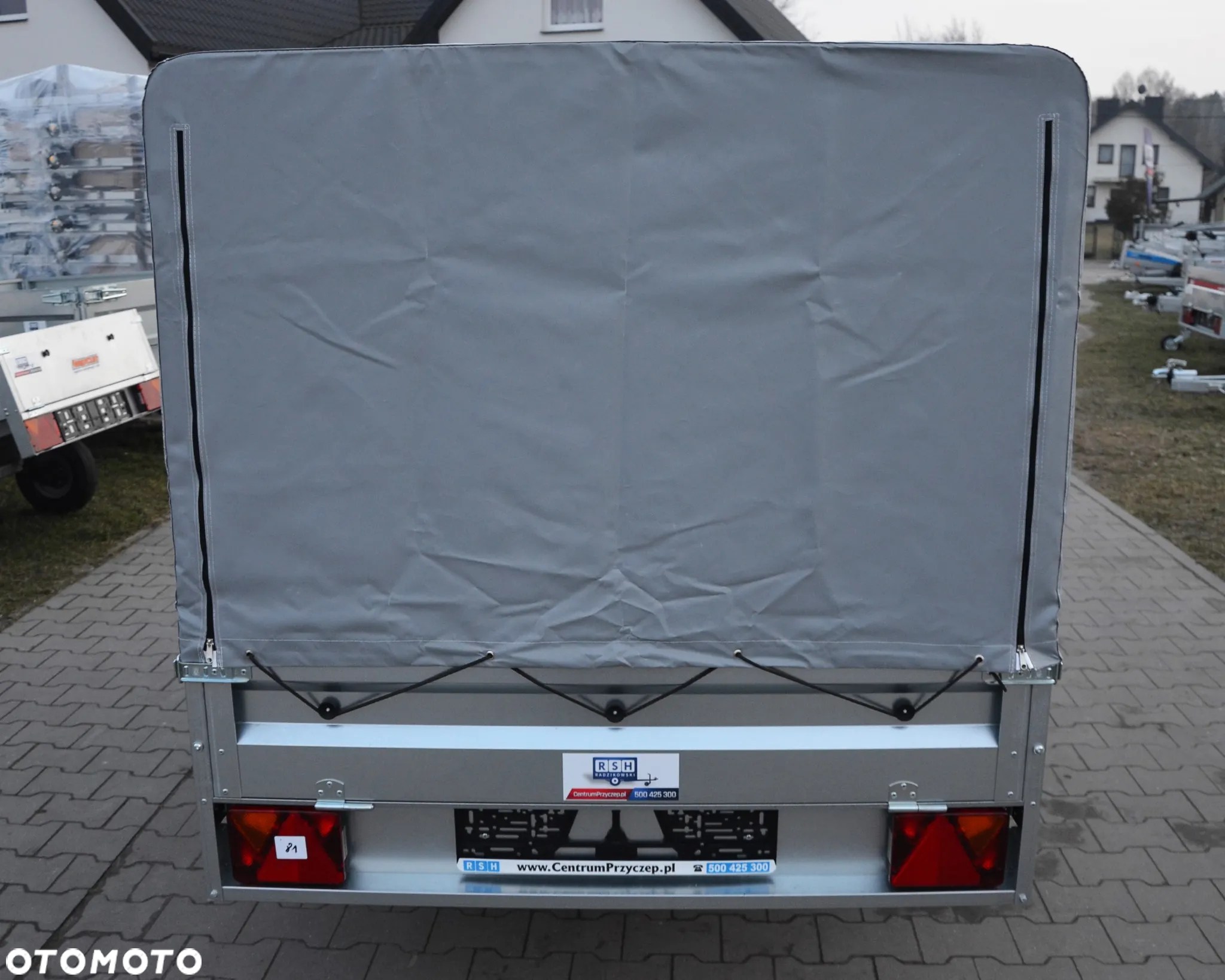 Neptun PRZYCZEPA SAMOCHODOWA N7-236 PTW 236X129X30 Z PLANDEKĄ ZE STELAŻEM I KOŁEM PODPOROWYM - 5