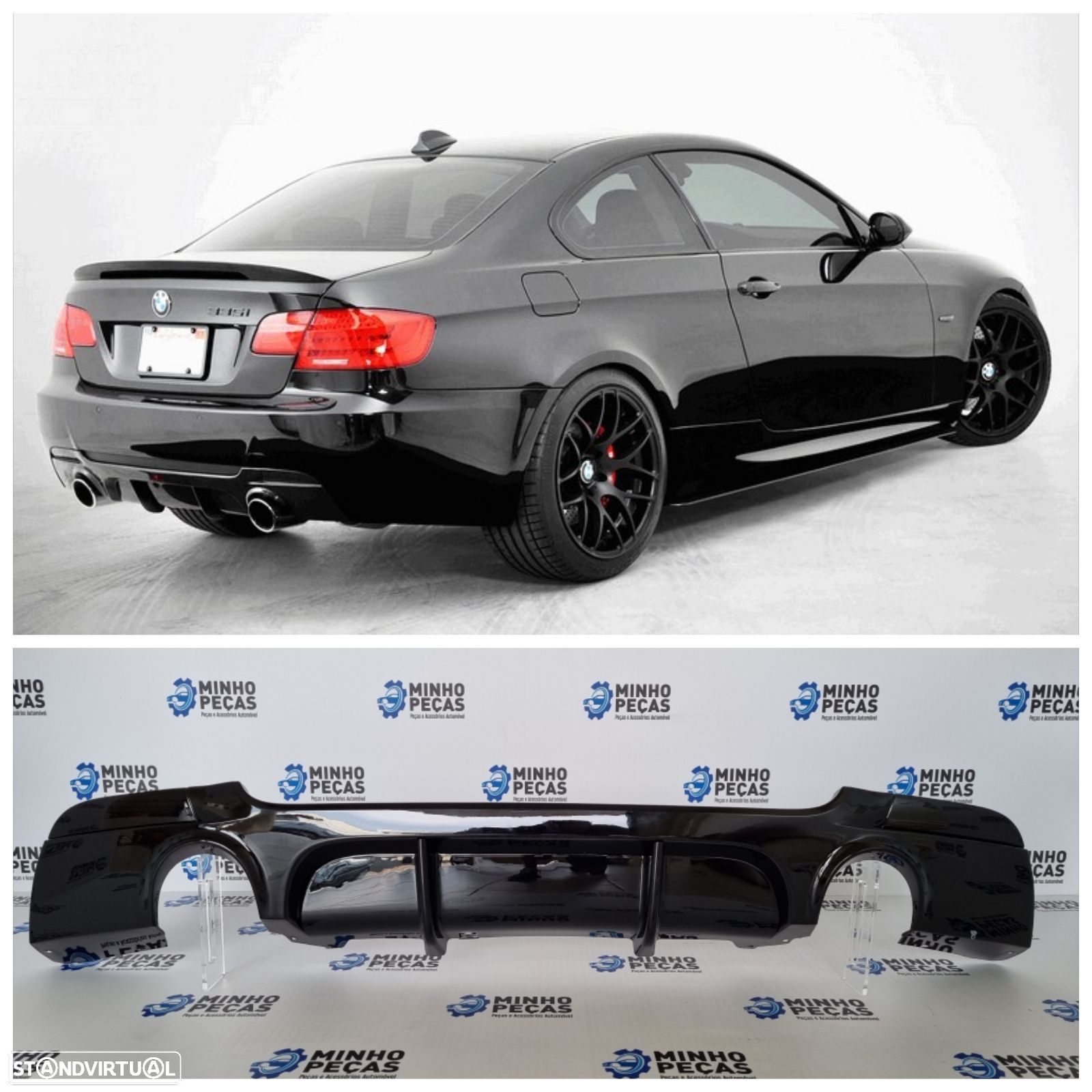 Difusor Traseiro BMW Série 3 (E92/E93) M Performance Preto Brilho - 1