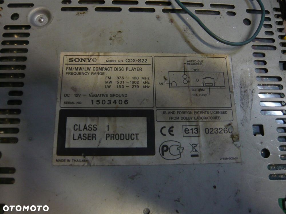 RADIO CD CDX-S22 Sony - 2