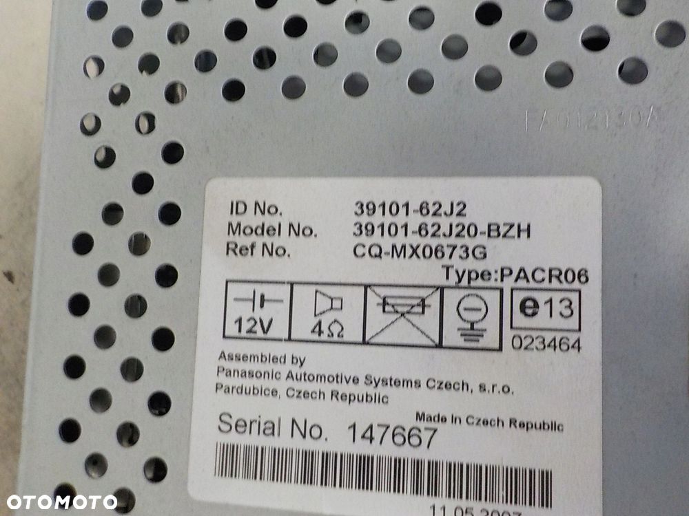 SUZUKI SWIFT III MK6 RADIO FABRYCZNE 39101-62J2 - 2