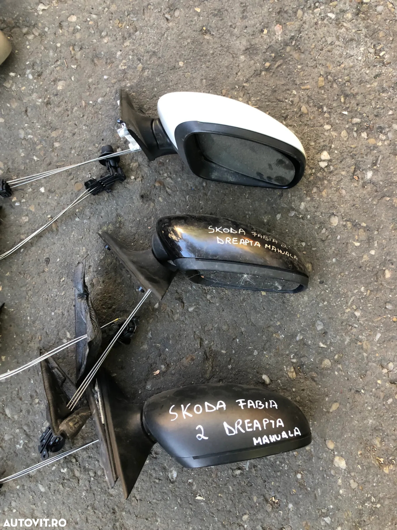 Oglinda stanga/Oglinda dreapta Skoda Fabia II Praktik Roomster  alb negru - 3