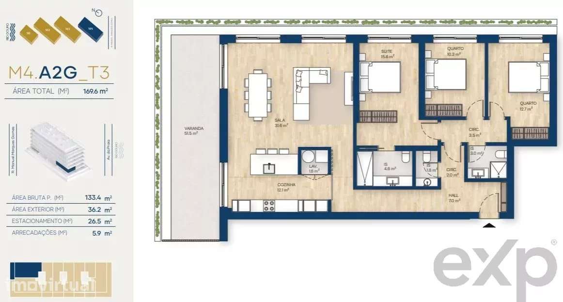 Apartamento T3 | Canidelo, V.N.Gaia - Grande imagem: 2/40