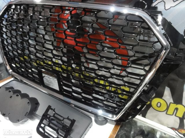 Grelha frontal Audi A3 8V +2017 HATCHBACK / LIMOUSINE / CABRIO, RS3 LOOK cromado e preto brilhante - 8
