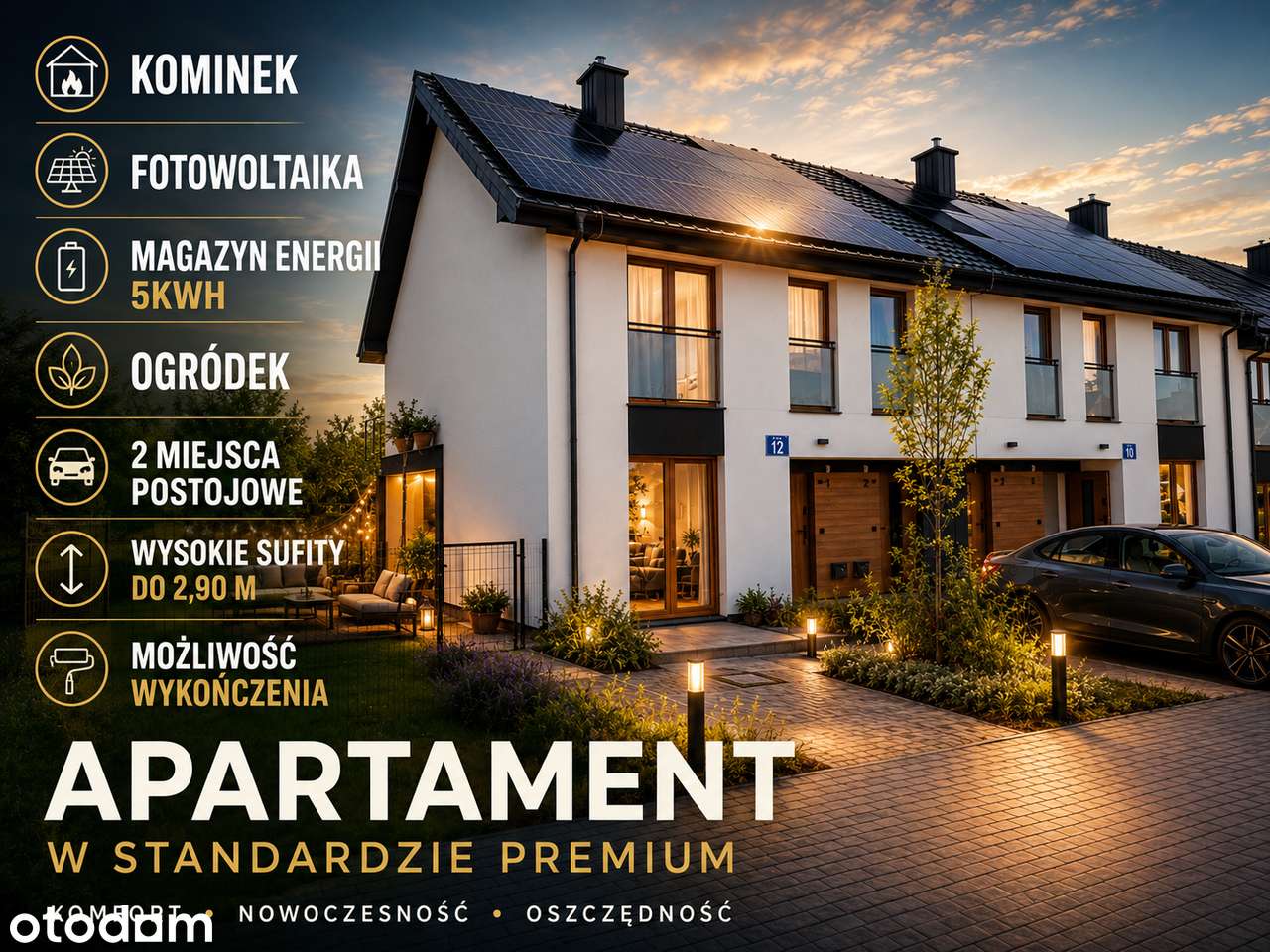 Bezczynszowy apartament * kominek * fotowoltaika * ogród * widok morza