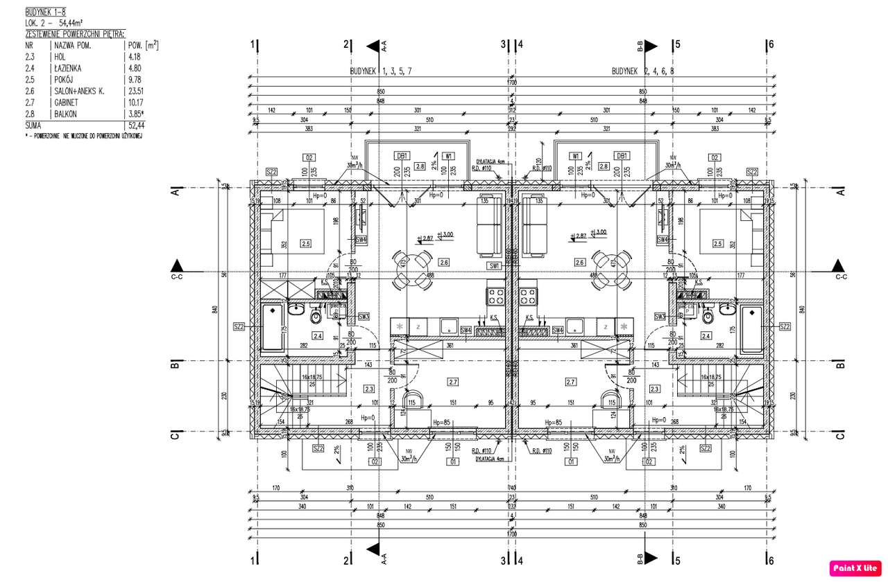 Dwupoziomowe 54,44 m² + 60 m² poddasza, 3 okna dachowe, 2 m. postojowe - Pełny obrazek: 5/10