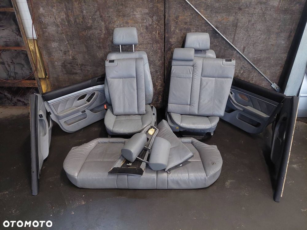 KOMPLET FOTELI L/P PRZÓD + KANAPA + BOCZKI BMW E39 LIFT KOMFORTSITZE ŁAMANE - 1