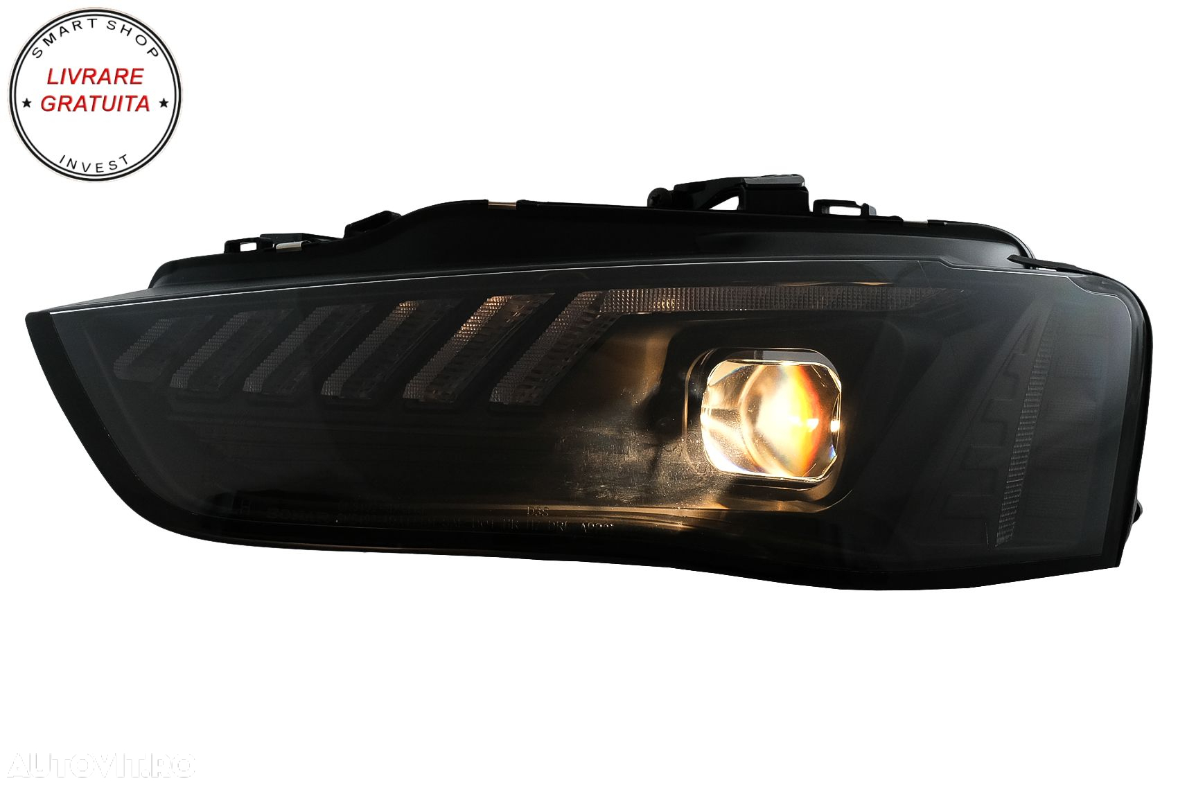 Faruri LED DRL Audi A4 B8.5 Facelift (2012-2015) Negru Semnal Dinamic- livrare gratuita - 6