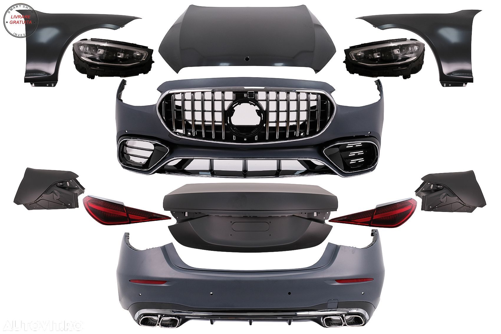 Kit Exterior Complet Mercedes S-Class W221 (2005-2013) Conversie Completa la W223 - livrare gratuita - 1