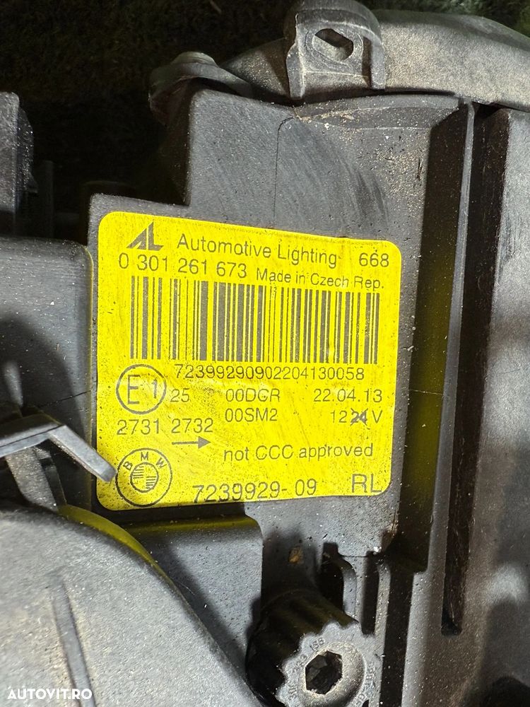 FAR STANGA UK CU LUPA XENON COMPLET CU BLOCURI BMW E93 320D 2013 2.0 DIESEL COD OEM 7356250 / 7263052 / 7263087 / 7239929 / DECAPOTABILĂ (CABRIOLET) 2005-2013 - 8
