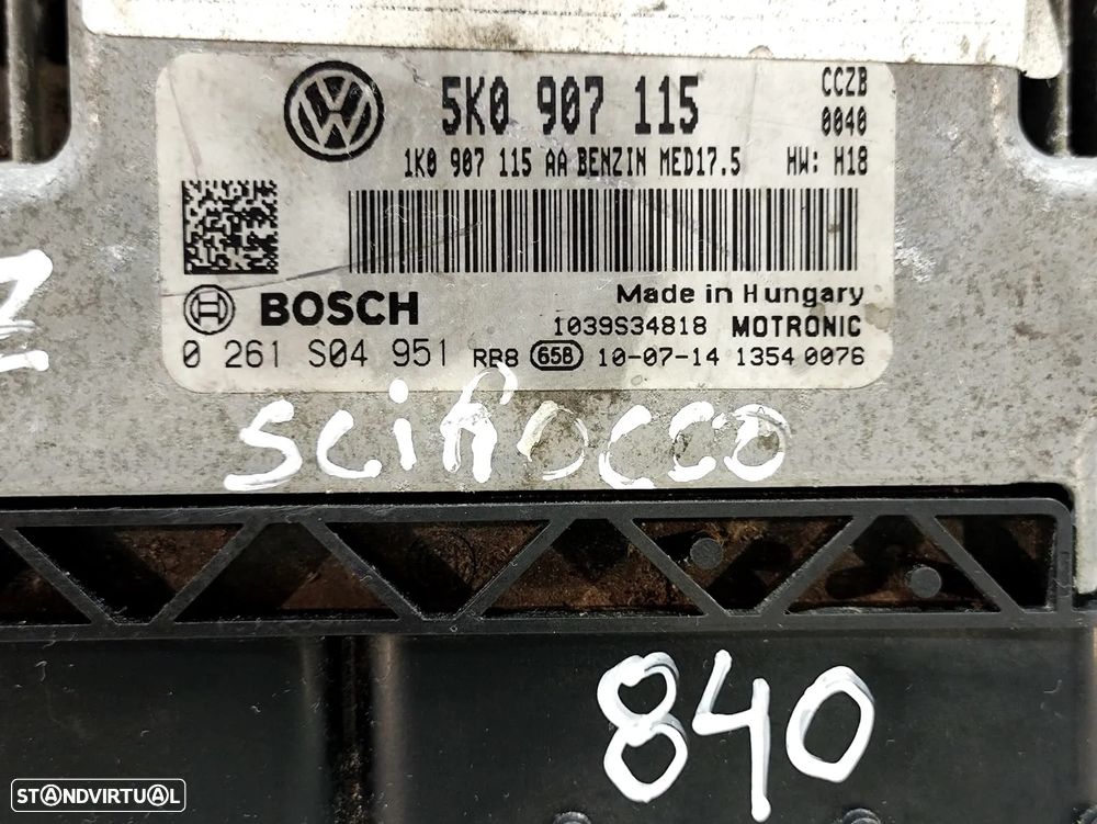 Centralina Motor Bosch VWAG Audi VW Volkswagen 2.0 TFSI GTI 16v 210cv 210 cv CAW 1K0907115 5K0907115 0261S04951 - 6