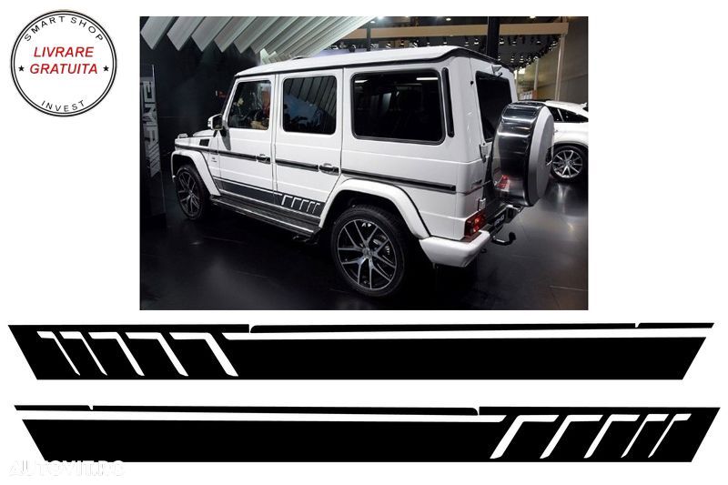 Stickere Laterale Negru Mat Mercedes G-Class W463 (1989-2017)- livrare gratuita - 1