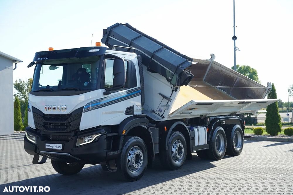 Iveco X-WAY 480 / 8X4 / BASCULATOR DUBLU / BANCĂ LATERALĂ HIDRODOXICĂ / PERDĂ ELECTRICĂ / ANVELOPE 100% / - 8