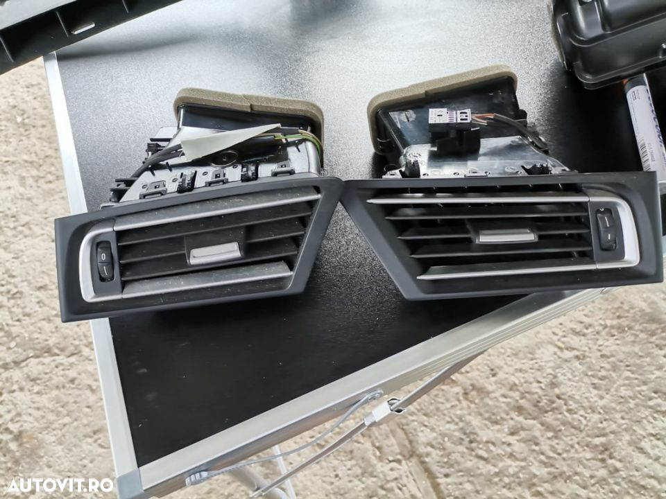 planșă bord bmw seria 7 F01 F02 2014 LCI piele originala cu tot cu airbag pasager aeroterma volan pe partea stânga kit piele Nappa Hud head up display dețin mai multe modele - 6