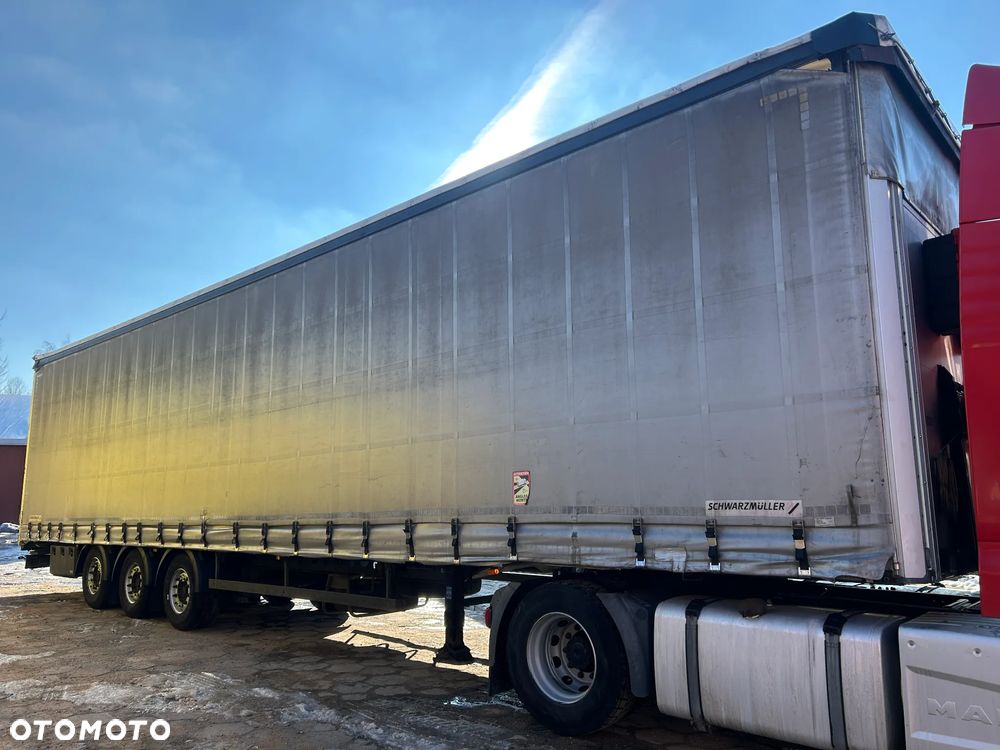 Schmitz Cargobull SCHWARZMULLER FIRANKA / MEGA LIGHT / OŚ PODNOSZONA / OPONY R 19.5 / PODNOSZONY DACH / DWA KOŁA ZAPASOWE / 2016 ROK !! - 1