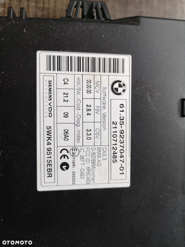 STEROWNIK SILNIKA 8512047 CAS 3 KLUCZYK BMW 320d 2.0d E90 184koni N47D20C - 2