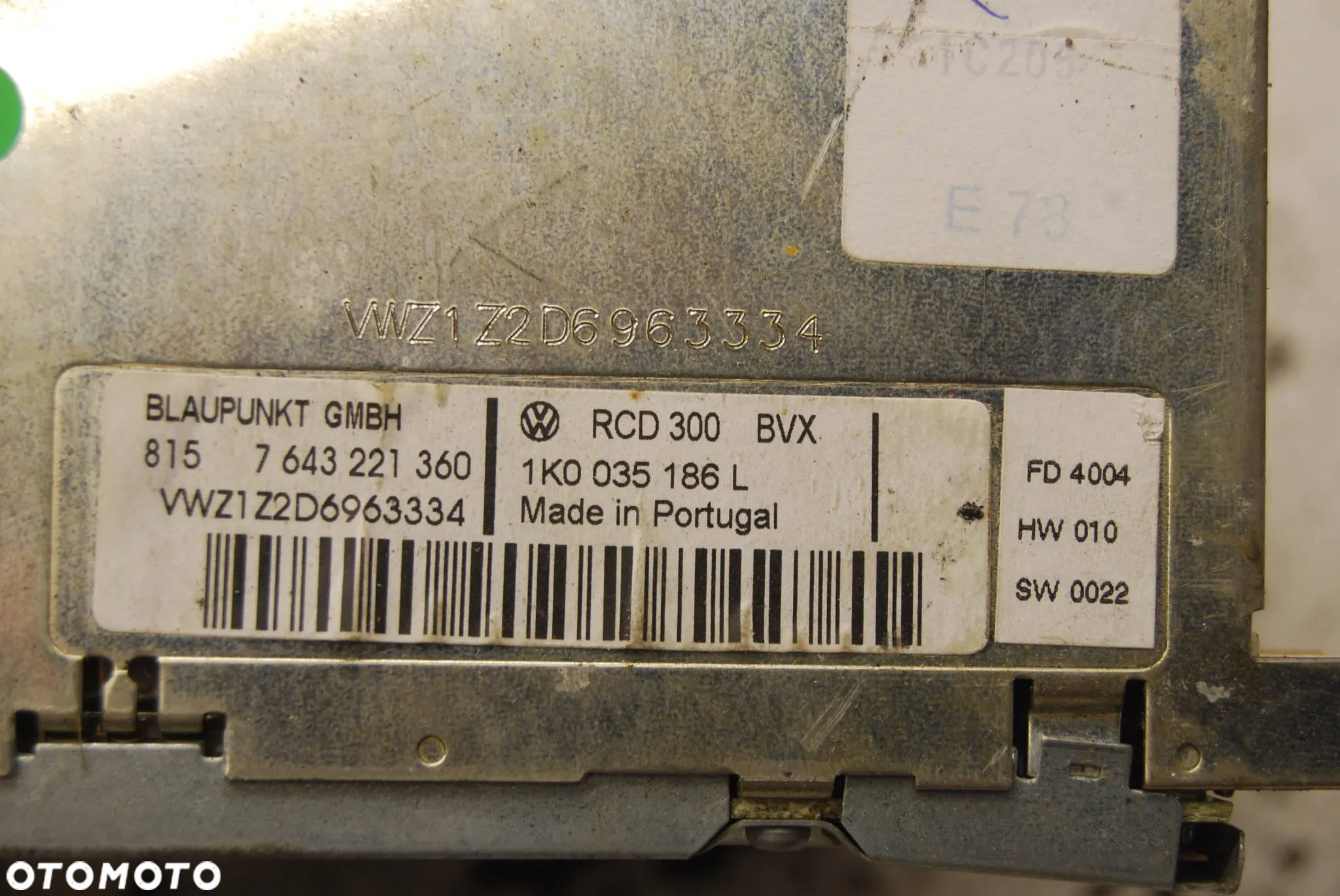 RADIO FABRYCZNE RCD 300 1K0035186L VW TOURAN I CADDY GOLF V - 4