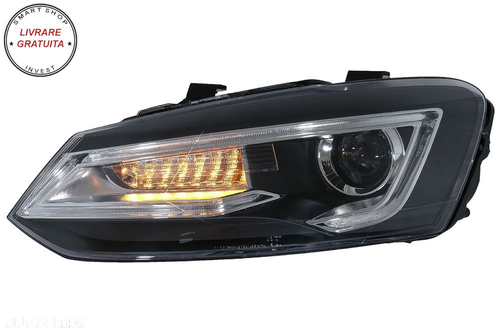 Faruri LED VW Polo MK5 6R 6C 61 (2011-2017) RHD Devil Eye Look- livrare gratuita - 2