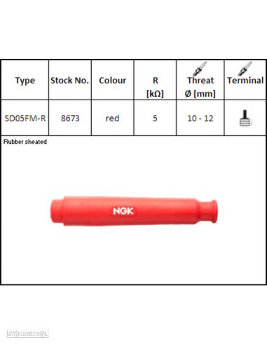 cachimbo da vela ngk sd05fmr - 1