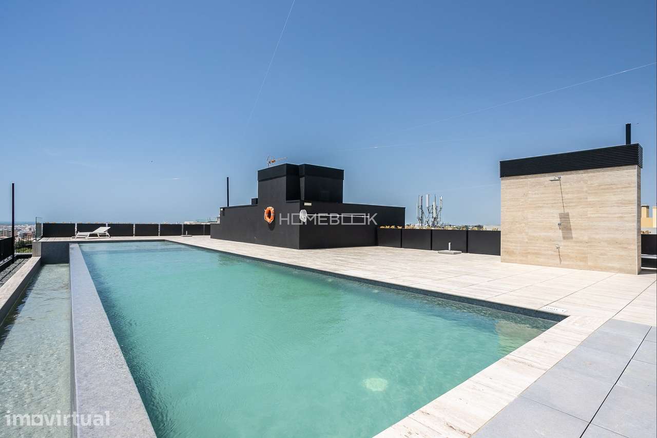 Apartamento Novo T2 - Último andar - Piscina Rooftop e Garagem - Grande imagem: 5/38