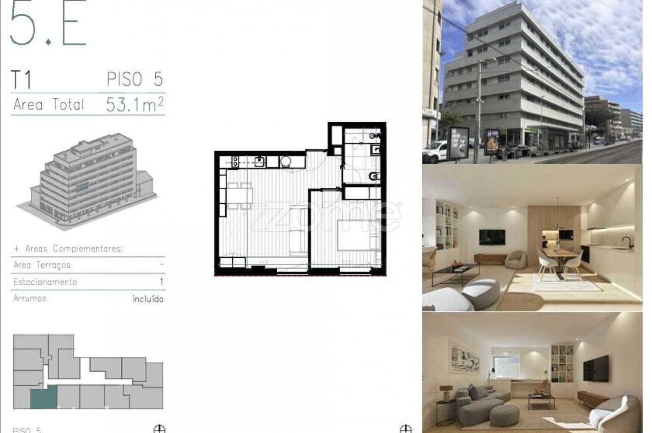 Apartamento T1 em Matosinhos Sul - Grande imagem: 5/6