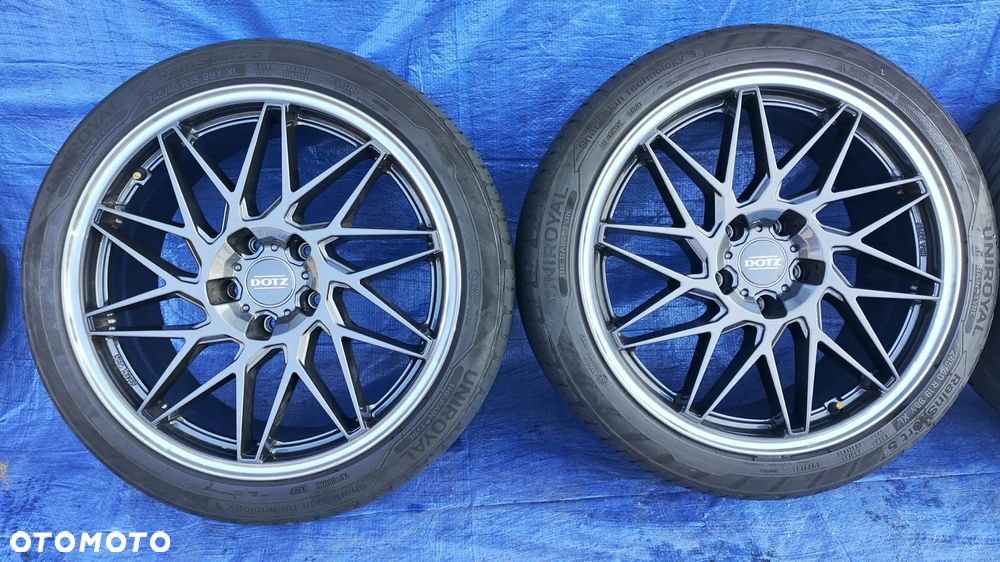 KOŁA FELGI DOTZ TANAKA KBA 53789 JAK NOWE 19'' 5x120 8.5J ET33 72,6mm OPONY 245/40 275/35 UNIROYAL RAINSPORT 5 BMW F30 F31 F35 E90 E91 E92 E93 F32 F33 F36 F10 F11 LEXUS LS460 LS600H - 3