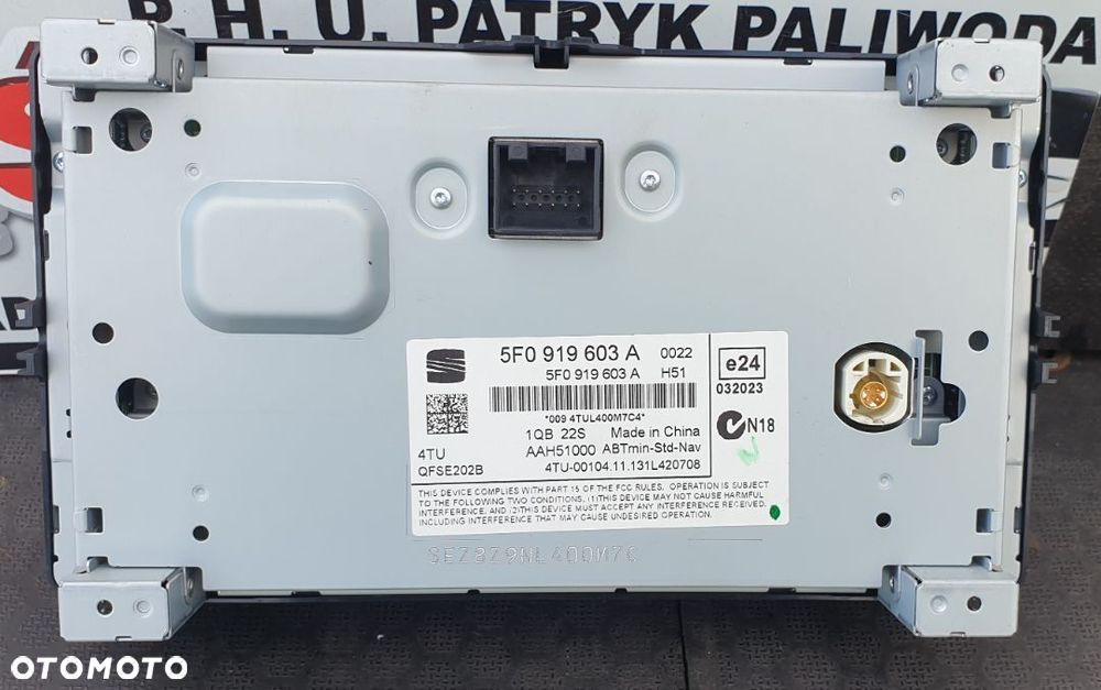 RADIO NAWIGACJA WYŚWIETLACZ 5F0919603A SEAT LEON III 5F - 5