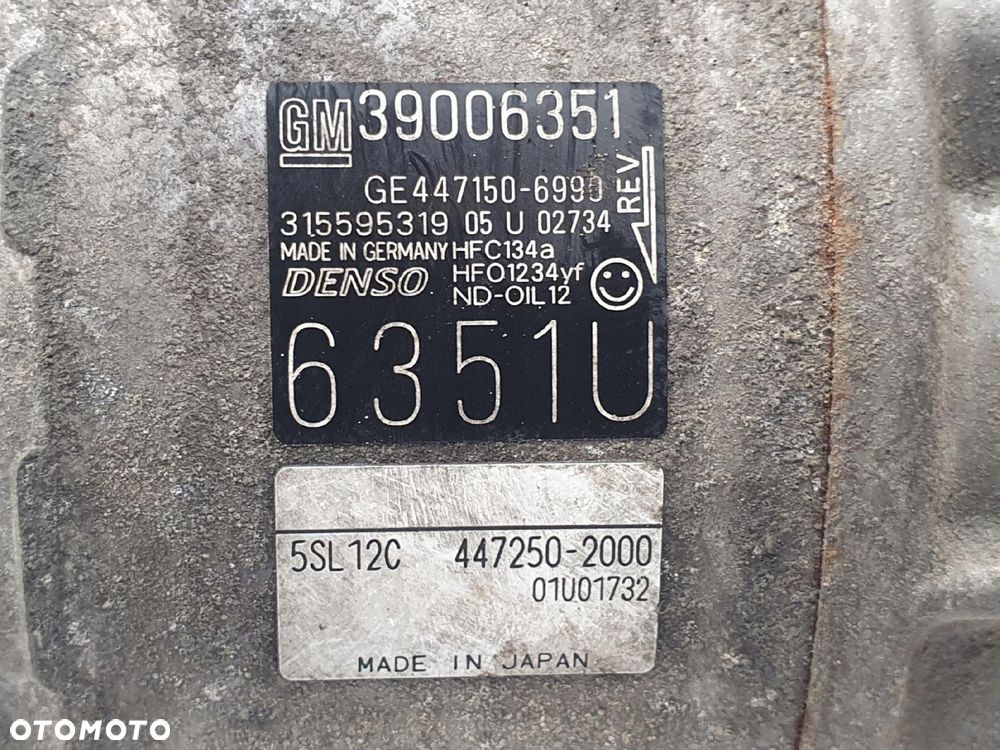SPRĘŻARKA KLIMATYZACJI Opel Corsa E 1.3 CDTI 39006351 447150-6990 - 2