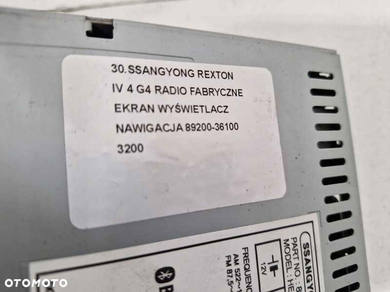 SSANGYONG REXTON IV 4 G4 RADIO FABRYCZNE EKRAN WYŚWIETLACZ NAWIGACJA - 7