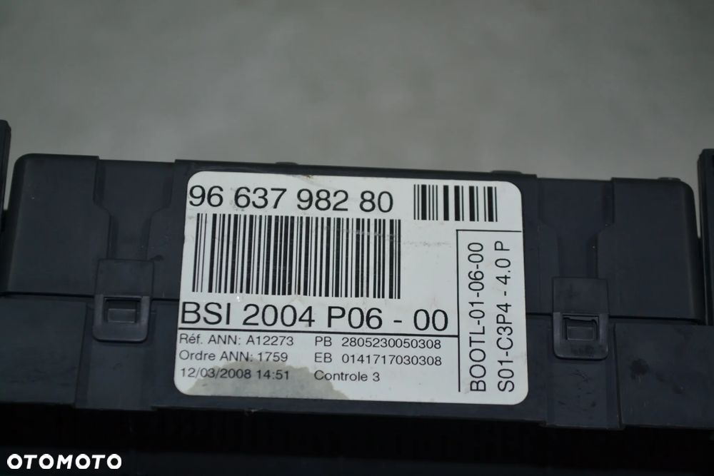CITROEN PEUGEOT MODUŁ BSI 9663798280 - 2