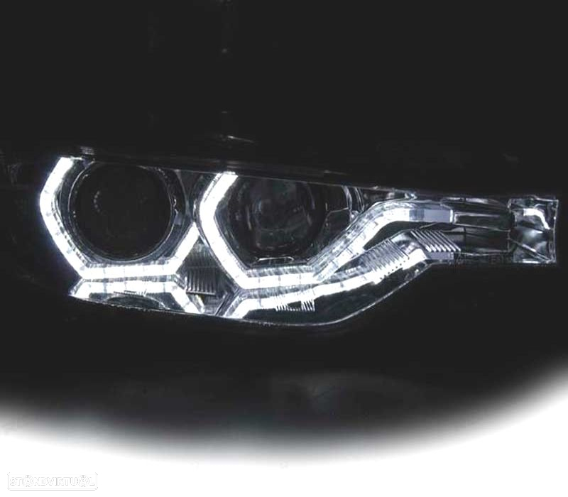 FARÓIS BMW F30 F31 LCI 15-18 LUZ DIURNA LED DRL CROMADOS - 3