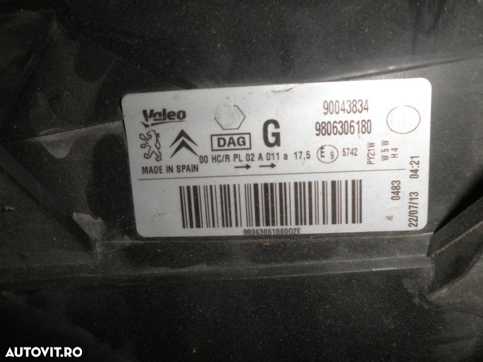 Far Stanga Citroen Berlingo 9806306180 - 3