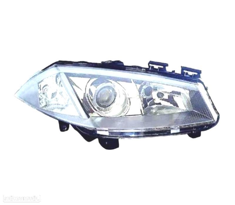 FAROL OPTICA DIREITA XENON PARA RENAULT MEGANE 2 02-05 CROMADO - 1