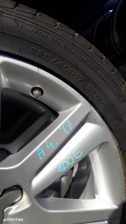 Jante Aliaj Aluminiu Roti Audi A5 / A4 8K B8 5X112 225/45 R17 DOT 2018 COD: 8K0601025N ET46  ANVELOPE 2000 KM !!! - 3