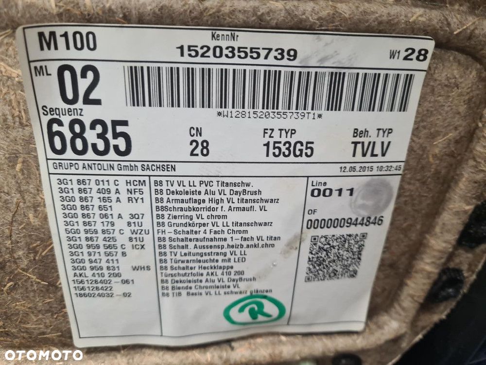 VOLKSWAGEN PASSAT B8 KOMBI TAPICERKA KOMPLET TITANSCHWARZ - 13