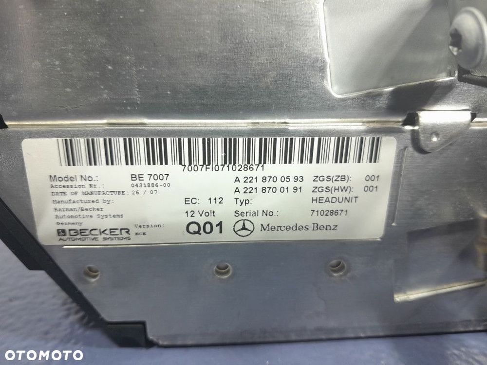 MERCEDES S W221 RADIO ZMIENIARKA A2218700593 - 5