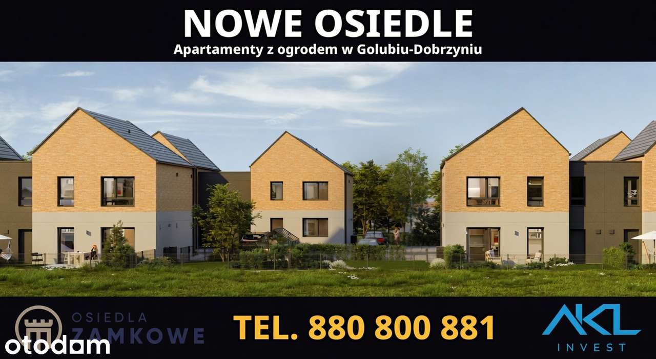 NOWY Energooszczędny Apartament z Ogrodem | 40min Toruń Golub-Dobrzyń