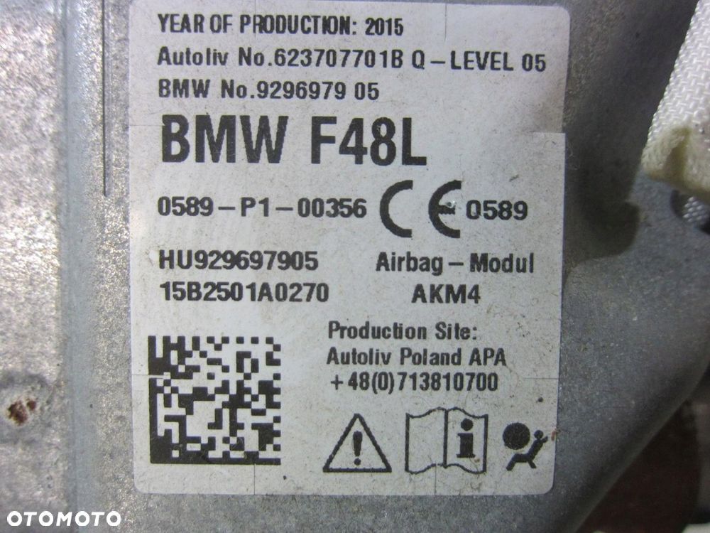 BMW X1 F48 F39 PODUSZKA KOLANOWA AIRBAG KIEROWCY 9302311 USA 72129302311 - 6