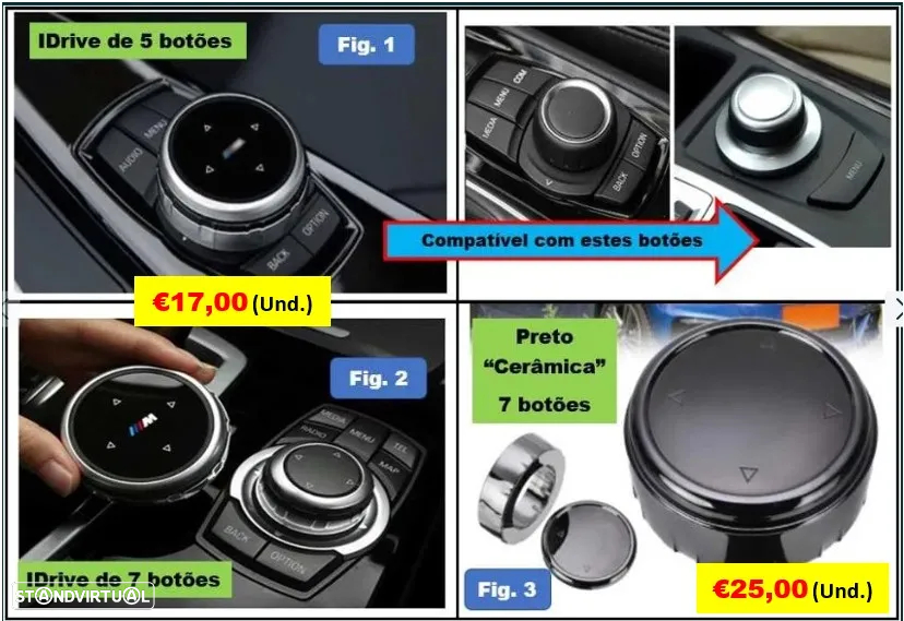 Capa autocolante ///M botão IDrive ou para manete cx. automática BMW - 13