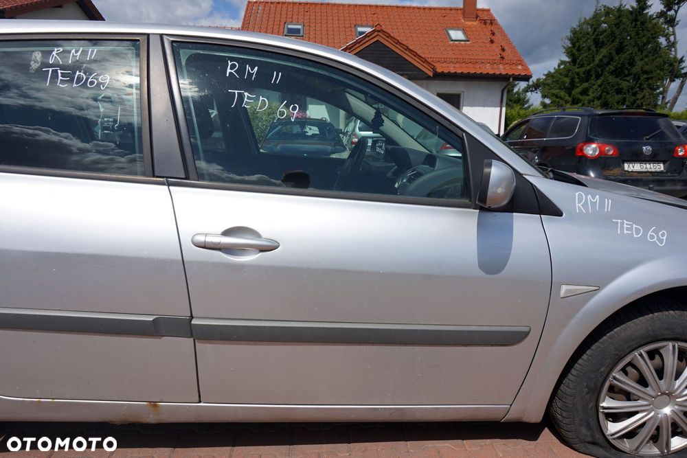DRZWI PRZEDNIE PRAWE MEGANE II PH2 LIFT 5D HB TED69  SREBRNY RENAULT 2006-2008 - 1