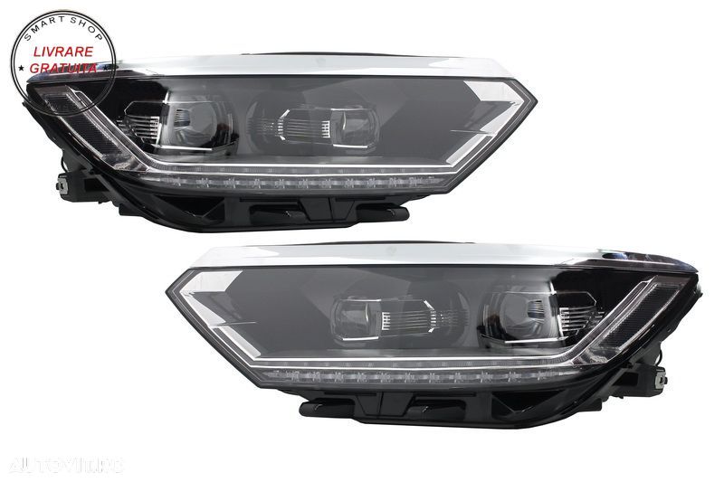 Faruri Full LED Dinamic VW Passat B8 3G (2014-2019) Matrix Look- livrare gratuita - 1